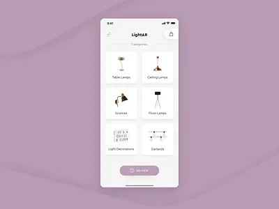 LightAR - luxury lighting e-commerce app with AR after effects animation app ar design ecommerce furniture interaction microinteractions minimal mobile motion motion graphics netguru shop ui ux