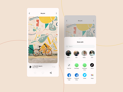 Social Share app dailyui minimalist share share button social share ui vector
