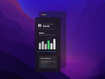 Sales Dashboard UI Dark dark dashboard macos sales ui ux vector