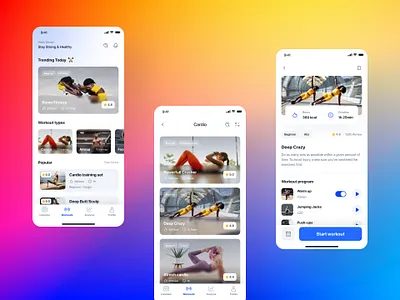 Fitness app / design concept app app store concept design figma fitness hig ios product design trending ui ux workout