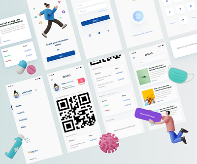 Vaccination App app appdesign c19 covid19 mobiledesign ui ux vaccination