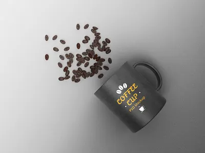 Coffee Mug Cup With Coffee Beans Mockup 3d animation beans branding cup design envato graphic design illustration landing logo mockup motion graphics themeforest typography ui web
