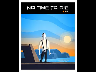 NO TIME TO DIE character design illustration james bond saul bass vector