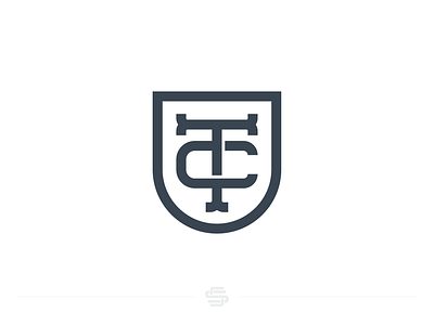 TC crest ct ctlogo design flat icon letter lettermark letters logo minimal shield tc tclogo vector vintage