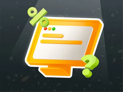 3d illustration mac monitor for student school office emoji text