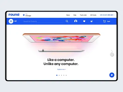 eCommerce Platform for Exceptional Buyer Experiences animation blue e shop ecommerce hardware hero interaction interface online shopping slider tech title ui ux web