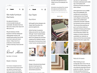 Radis e-commerce site // Responsive about about us eco mobile natural pastel responsive team