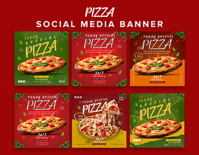 Pizza Social media Banner, Web Banner banner branding burger banner design facebook cover food banner food social media banner graphic design illustration instagram banner logo design pizza banner social media social media banner ui ux vector web banner wordpress banner wordpress website