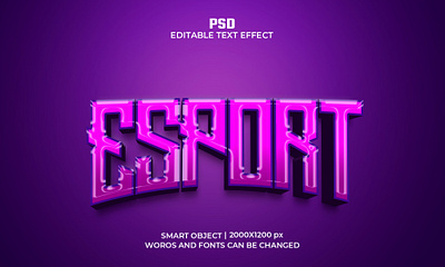 ESPORT Editable 3D Text Effect Psd Template 3d text efect text