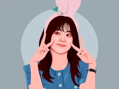 Jisoo Vector Portrait Illustration artwork avatar branding caricature design digitalart face fan art flat illustration logo minimal art portrait ui vector