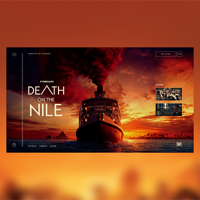 Death on the Nile Web Сonсерt cinema death on the nile design homepage inspiration main page minimalism movie ui ux web webdesign website