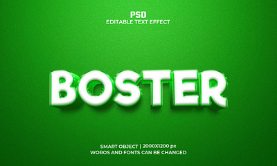 BOSTER Editable 3D Text Effect Psd Template typography