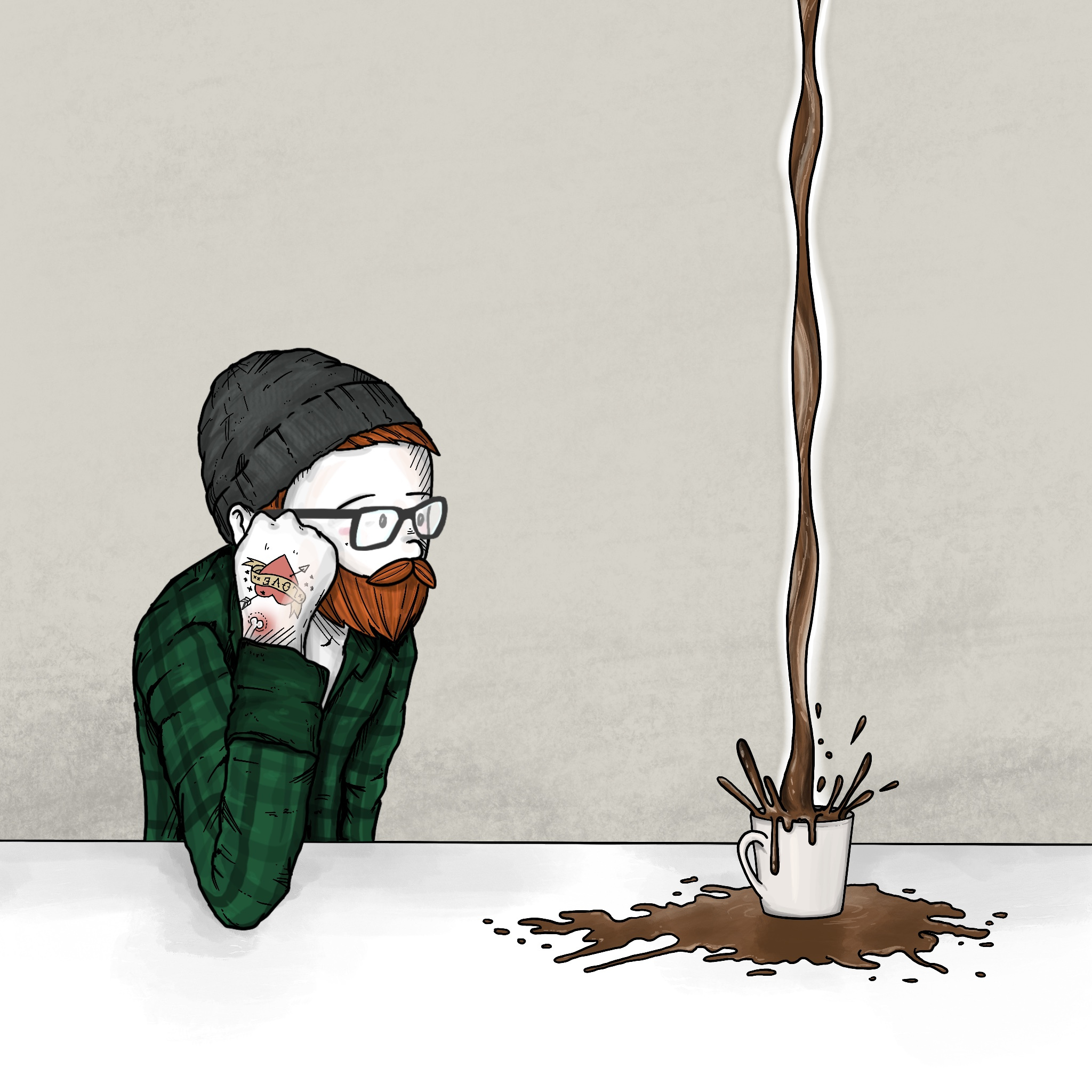 Example of first i drink the coffee...