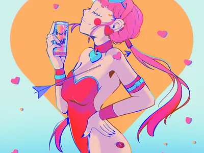 Soso Valentines abstract anime design illustration ipad pro poster texture