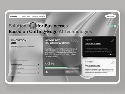 AI Technologies Solutions Website ai automation ai technology business platform cybersecurity dashboard interface data analytics digital transformation enterprise solutions innovation hub interactive elements landing page platform design saas website software development tech startup ui design ux design ux ui web design website