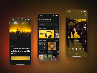 Music Player Mobile App 🎵 autolayout dark mode dark theme dashboard design home mobile mobile app music music player player ui ux uxui design