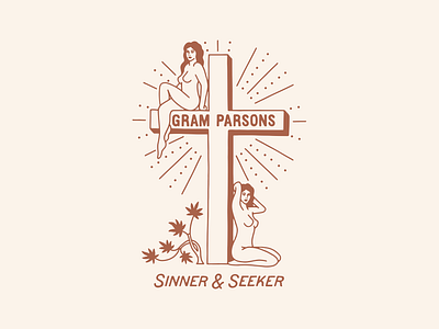 Gram Parsons Sinner & Seeker artist merch band merch bandana cross cruxifix gram parsons shirt tee tshirt