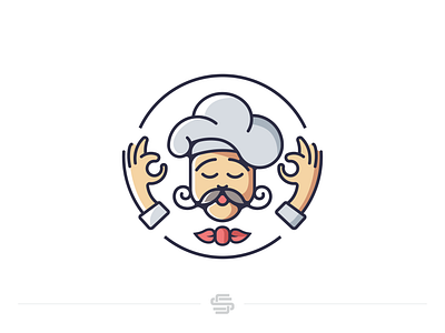 Chef cafe character chef cook cooking design eat food logo meal minimal restaurant vector