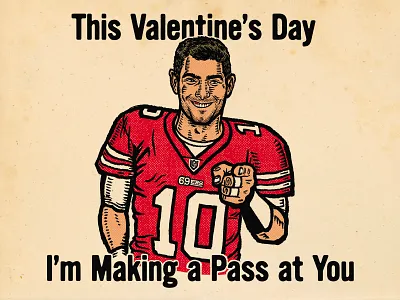 Jimmy G Valentine 49ers bmnicks football garoppolo jimmy g nfl quarterback retro supply co valentine valentines day