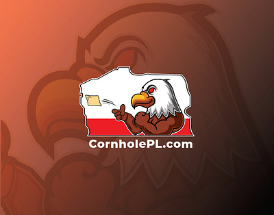 CornholePl.com brand identity branding business logo cornhole cornhole game custom logo design eagle macot graphic design illustration logo mascot mascot logo polish eagle mascot startup business logo vector