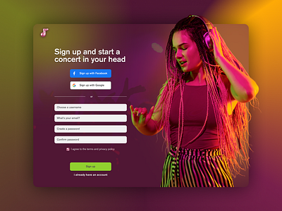 UI Marathon - #7 Challenge app challenge collect ui daily daily ui design maraton ui mockup music service design club sign in sign up ui