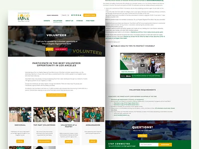 LA Food Bank: Volunteer Landing Page cause cta design food bank illustration integrations landing page logo mockup nonprofit photos sketch ui ux volunteer web design website wordpress