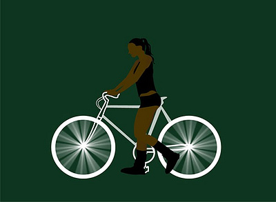 Girl on bike design illustration vector