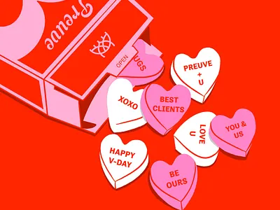 Happy Valentines from Preuve! candy design digital illustration heart hearts illustration illustrator procreate valentines valentines day