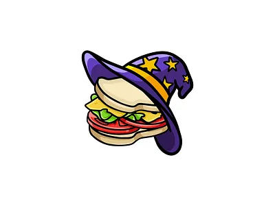 Wizard sandwich character design design graphic design hat hat design hat logo hat sandwich illustration logo logo design sandwich star star logo vector witch hat witch hat logo witch logo wizard hat wizard hat logo wizard logo