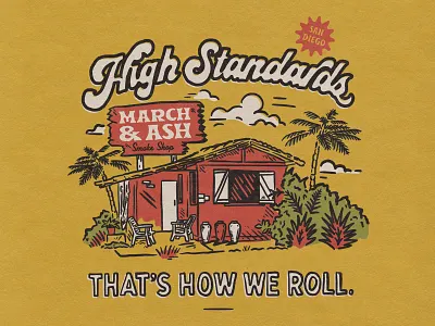 High Standards - ISLAND T-shirt Design brand cannabis mary jane merch design palm tree surf surf shop surfing tshirt weed