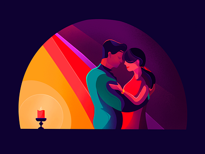 Happy Valentine's Day!❤️ bright couple graphic design illustration love pair procreate valentines day