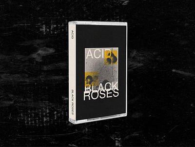 ACID // Black Roses Cassette Tape album art band merch cover art graphic art graphic design minimalist music packaging typography