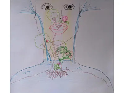 Interior floreciente drawn illustration