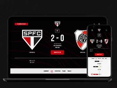 São Paulo FC - football club website redesign adobe club design football photoshop ui ux web webdesign xd