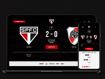 São Paulo FC - football club website redesign adobe club design football photoshop ui ux web webdesign xd