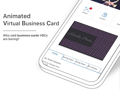 Animated Virtual Business Card - The Dots close up animated logo animation branding business card ecard flat design gif logo motion graphics personal brand profile card profile page profile page design pwa smart business card vcard virtual business card