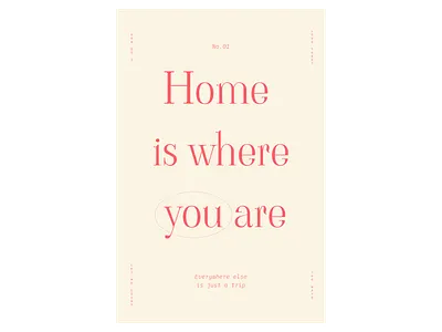 Home is where you are beige home love love is love poster red trip type valetines