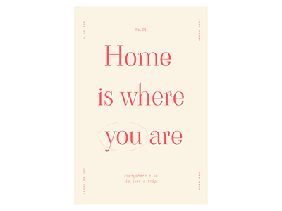 Home is where you are beige home love love is love poster red trip type valetines