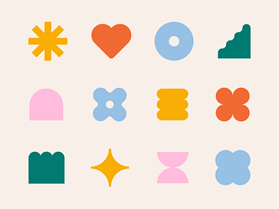 Cute Geometric Icons color cute icons illustration studio vector