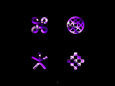 Collection* / Liquid. apple asterisk brand branding collection flow folio glow gold icon identity illustration liquid logo metal orb porfolio purple star web