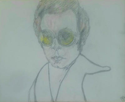 Elton John – 16″ x 20″ Canvas Colored Pencil elton john singer