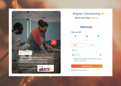 Volunteer Event Signup branding design graphic design typography ui ux vector