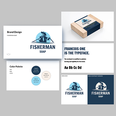 Fisherman Soap Branding Deck branding card deck design logo mockup pitch