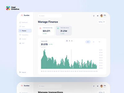 Sundae - Admin Dashboard - Defi UI Kit admin analytics app branding capi chart creative dashboard data design finance illustration logo mobile transaction ui ui kit web app web design