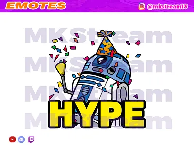 Twitch emotes star wars droid r2d2 hype animated emotes anime cute design droid emote emotes gg hype hype emotes illustration r2d2 robot star wars star wars emote starwars starwars emotes sub badge twitch emotes