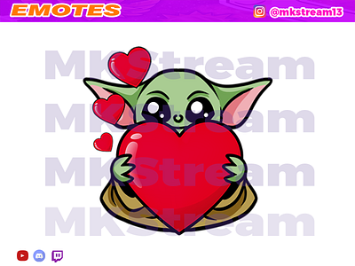 Twitch emotes star wars mandalorian baby yoda love animated emotes anime baby yoda cute design emote emotes gg grogu hype illustration love love emotes mandalorian star wars starwars starwars emotes sub badge twitch emotes yoda