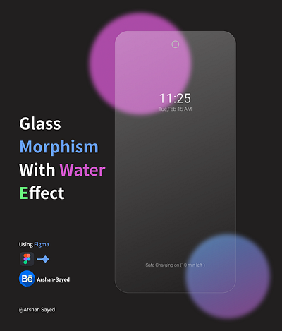 Glass Morphism with Water Effect figma graphic design ui ux