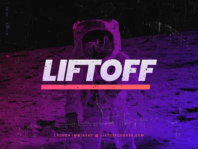 Liftoff Creator Course Logo astronaut audiobook book branding clean course creator ebook ecommerce email logo nasa product purple sans serif space type