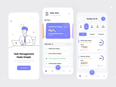 Task Management Mobile App app app design calender clean design daily routine dashboard app ios management app mobile app product design project project management reminder app task task app task management task manager to do app uiux user interface