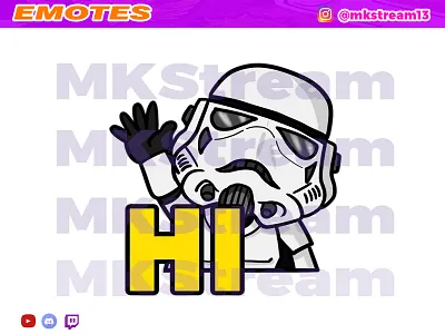 Twitch emotes star wars stormtrooper hi hello animated emotes anime cute design emote emotes gg hello hype illustration star wars star wars emotes starwars stormtrooper sub badge troopers twitch emotes